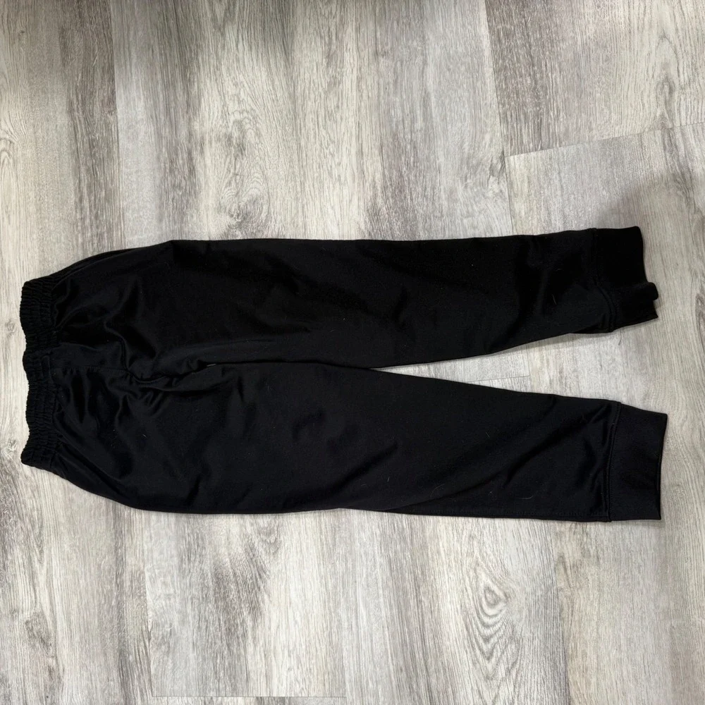 Nike Boys Black Jogger Pants Lime Green Swoosh Size‎ 7 L Athletic Sweats AC19